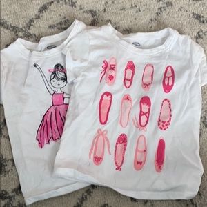 Lot of 2 Old Navy toddler ballet T-shirts